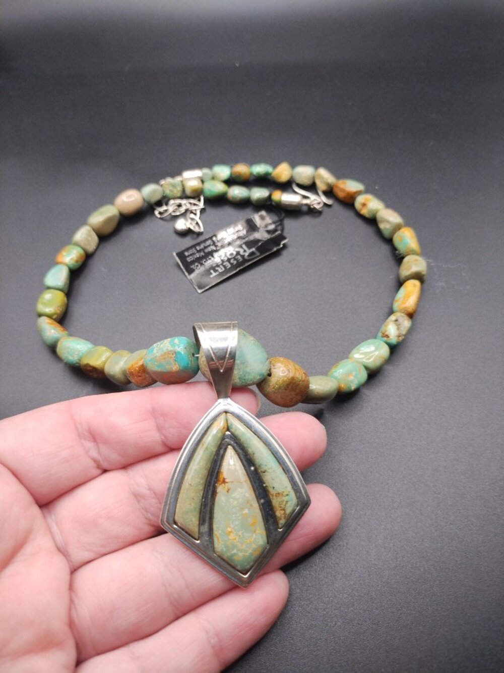 Jay King DTR Turquoise 925 Sterling Silver Pendant Beaded Chunky Necklace - Picture 10 of 10